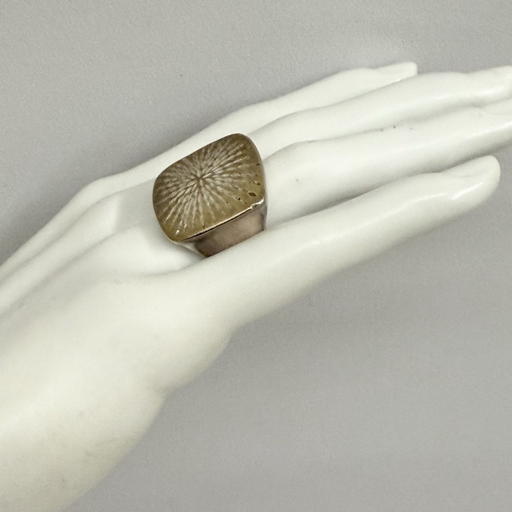 Vintage Sterling Diamond Cut Arte d'Argento Ring Made in Italy 8 Grams Size 7 - Picture 9 of 12
